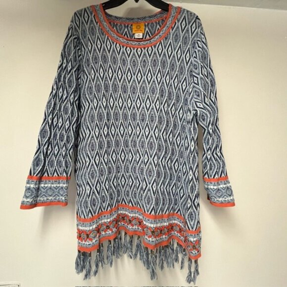 Ruby Rd. Tops - Ruby Rd Womens Pullover Knit Sweater Tunic with Beaded Fringe Plus Size 3X
